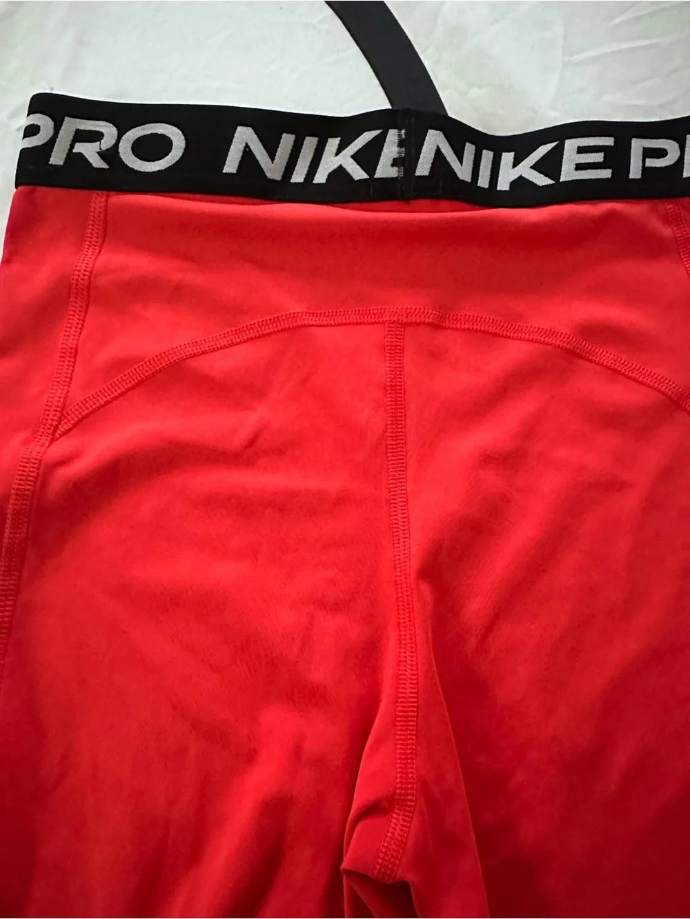 Nike Red Girls' Athletic Leggings with Branded Waistband